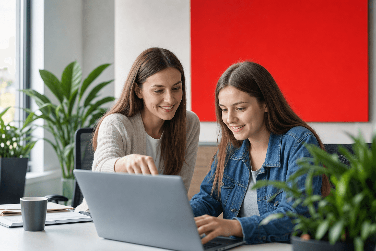 Mentor Procforce pomaga uczestnikowi Akademii przy projekcie
